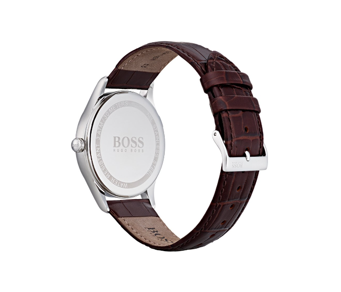 Hugo 1513586 Boss Master Men Silver Quartz Analog Watch - Brown - Zoom Image 2