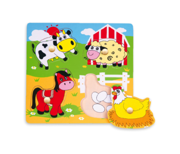 Brytostore BHT59562 Wooden Flat Farm Animals Puzzle - Zoom Image