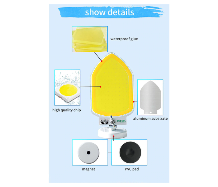 2 in 1 Out Door Camping Emergency Light - Yellow - Zoom Image 5