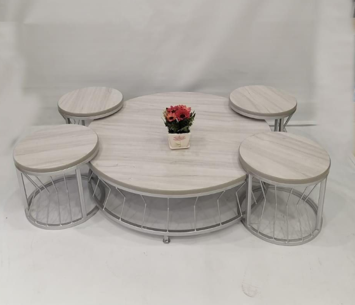 Arabic Majlis GD31G 5 Piece Table Set - Silver - Zoom Image