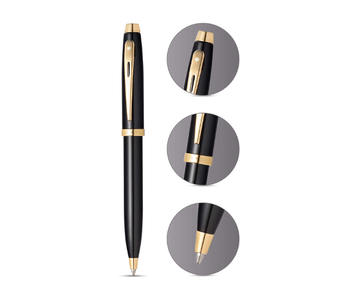 Sheaffer 100 Lacquer Ballpoint Pen with Gold Tone Appointments - Black - Zoom Image 2