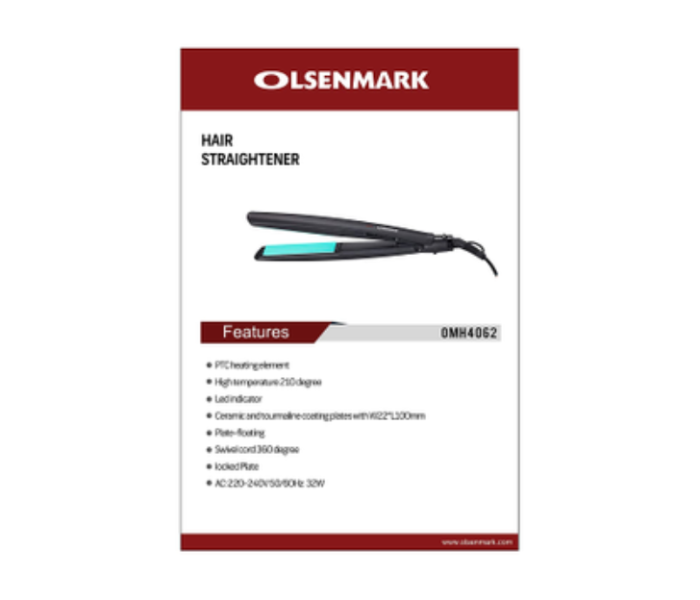 Olsenmark OMH4062 Hair Straightener - Black - Zoom Image 3