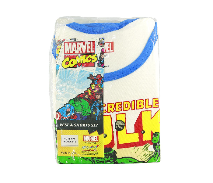 Marvel MCIWCS1B 12 Years Comics Vest and Shorts Set - White - Zoom Image