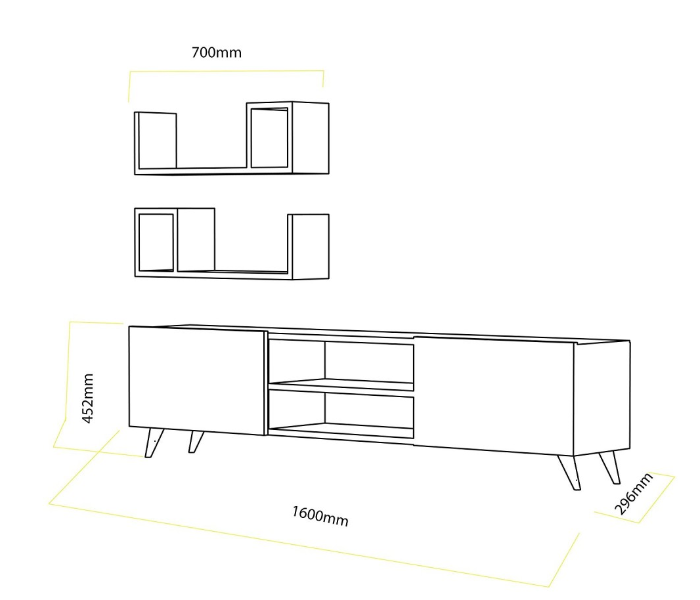 Florence TV Table - White - Zoom Image 4