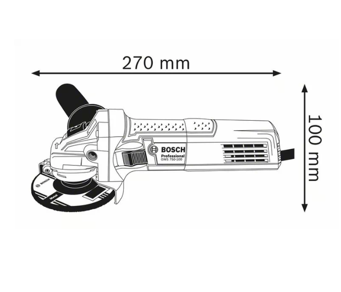 Bosch GWS 750-115 Professional Angle Grinder - Blue and Black - Zoom Image 2