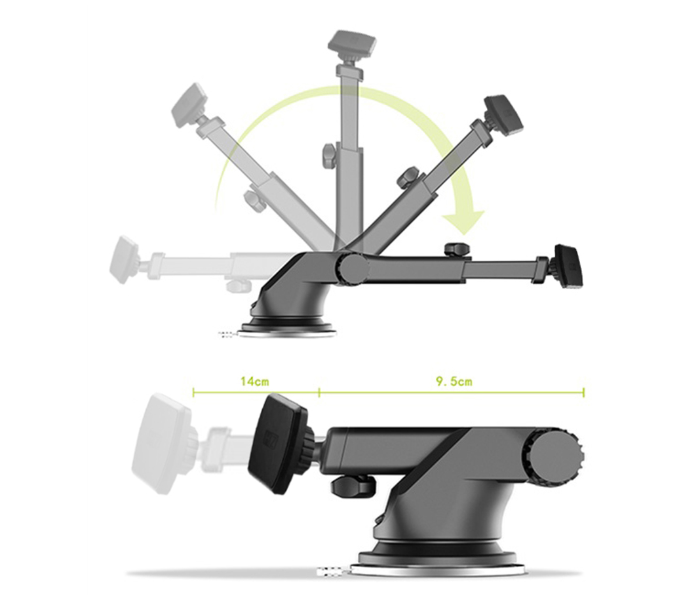 HeatZ ZH78 Universal Magnetic Car Mount - Black - Zoom Image 3