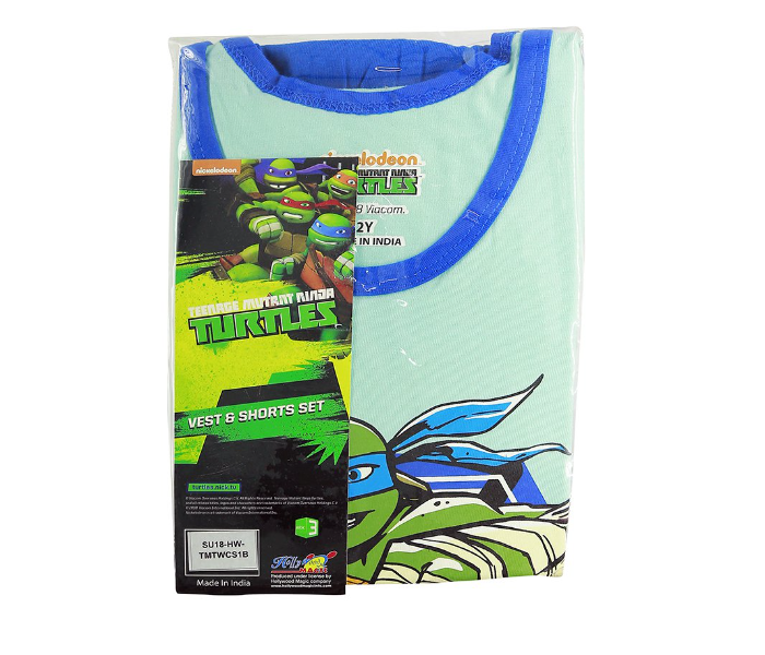 Nickelodeon TMTWCS1B 12 Years Vest and Short Set - Blue  - Zoom Image 1