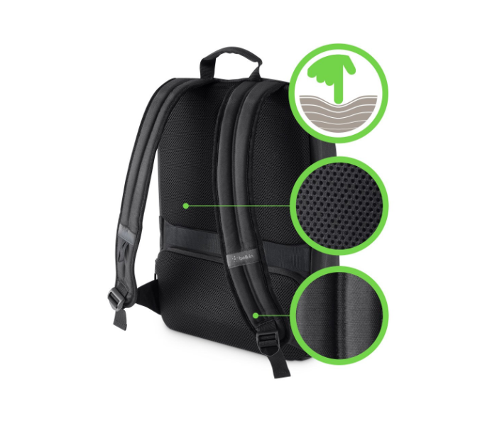 Belkin F8N900BTBLK Active Pro 15.6-inch Laptop Backpack  - Black - Zoom Image 6