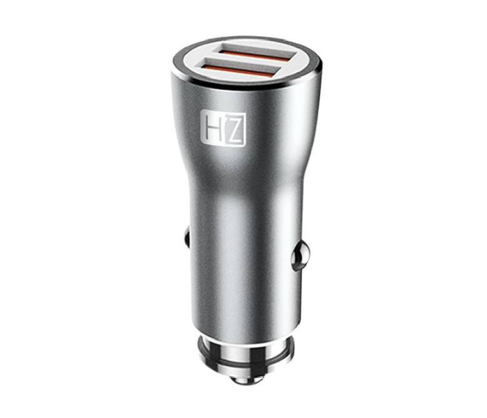 HeatZ ZCC023 Dual Port Smart Fast Car Charger - Silver - Zoom Image