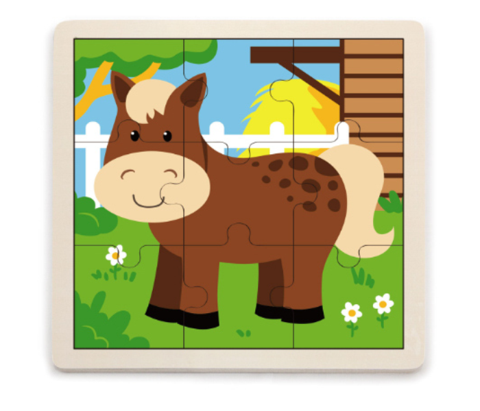 Brytostore BHT51439 9 Pieces Horse Wooden Puzzle - Zoom Image