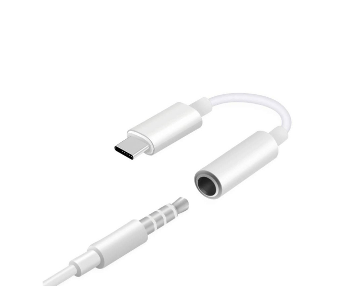 Trands AD785 Type-C to Aux Audio Adapter - White - Zoom Image