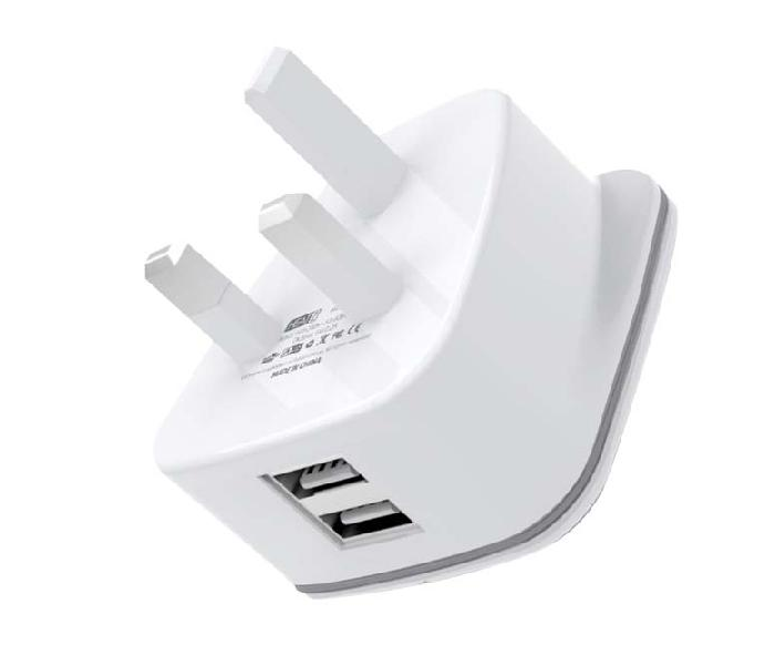 HeatZ ZAT08 Dual Port Fast Home Charger with Type-C USB Cable - White - Zoom Image 1