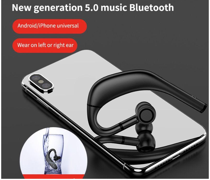 Business Single Rd09 Ear Earhook 5.0 Bluetooth Headset - Black - Zoom Image 3