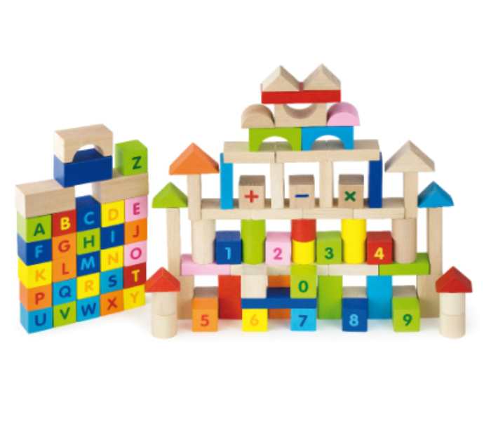 Brytostore BHT50288 100 Pieces Alphabet and Numbers Block Set - Zoom Image