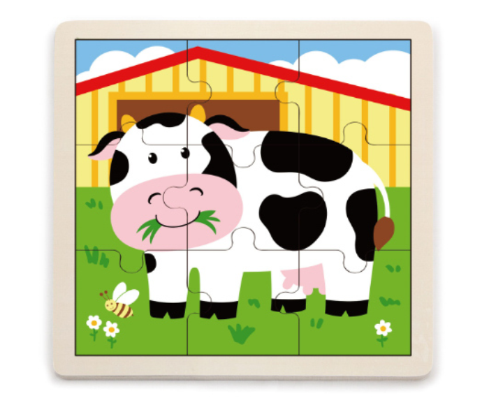 Brytostore BHT51438 9 Pieces Cow Wooden Puzzle - Zoom Image