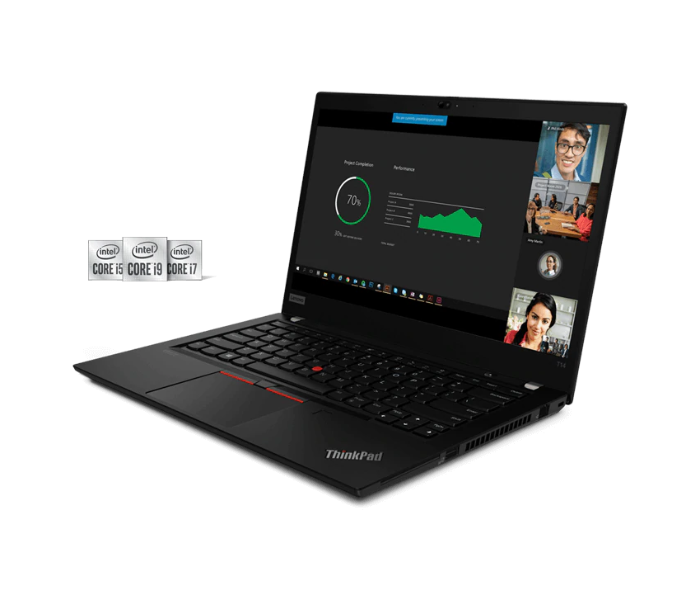 Lenovo ThinkPad T14 14 Inch  Intel Core i5-10210U Processor 8GB RAM  256GB SSD Intel HD Graphics  Windows 10 Pro - Black - Zoom Image 3