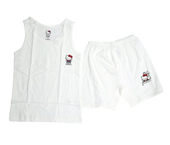 Hello Kitty HKWIS1 Vest and Shorts Set for 8 Year Kids - White  - Zoom Image 2