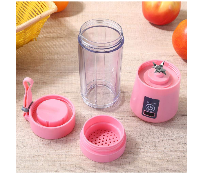 Portable Rechargeable Juice Blender with 6 Stainless Steel Blade - Pink - Zoom Image 4