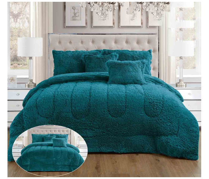 Set of 6 Pieces New Style Comforter - Blue Green - Zoom Image