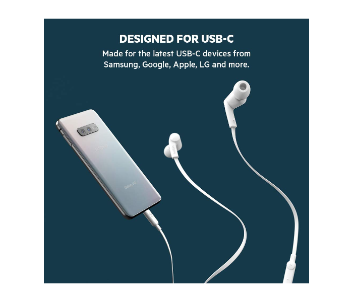 Belkin G3H0002BTBLK In-Ear USB-C Headphones With Mic Control - White - Zoom Image 4