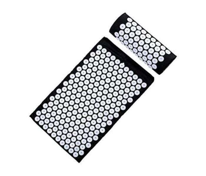 Acupressure Mat and Pillow Set - Black - Zoom Image 1