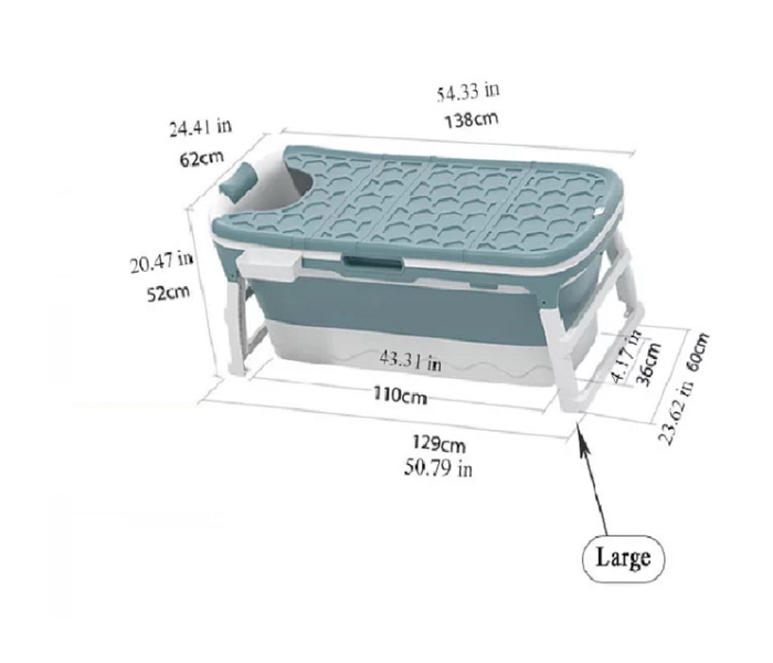 Swim Life 39-6662 Foldable Bath Tub With Cover - Blue - Zoom Image 4