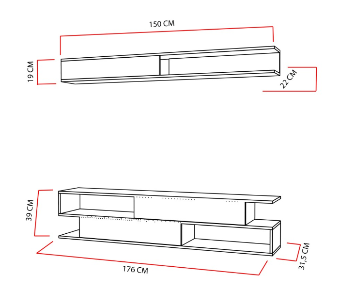 TV Bench SIMS - Black - Zoom Image 3