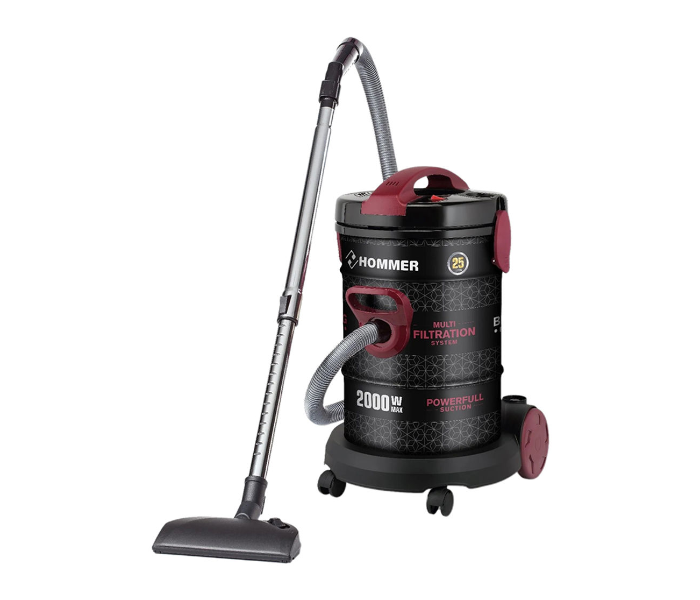 Hommer HSA211-11 2000 Watts Drum Shaped Vacuum Cleaner - Black and Purple - Zoom Image