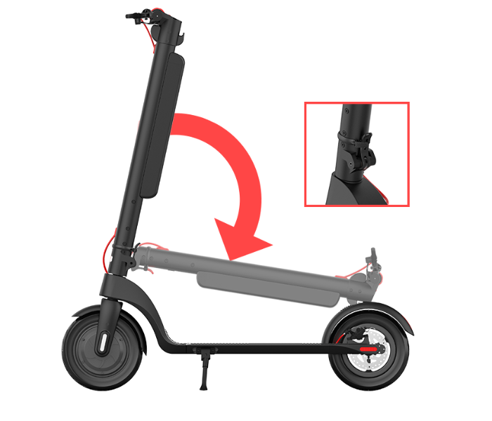 For All FX 8 350W Foldable Electric Scooter - Black and Red - Zoom Image 4