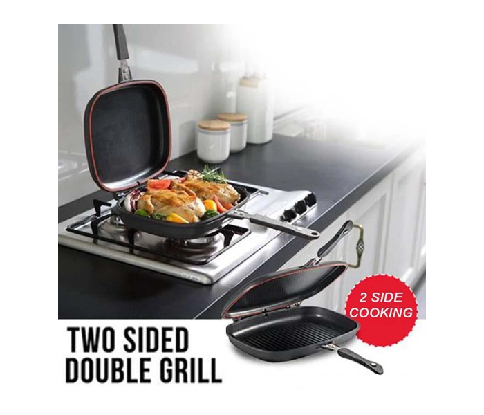 Double Sided Grill Pan - Black - Zoom Image 2