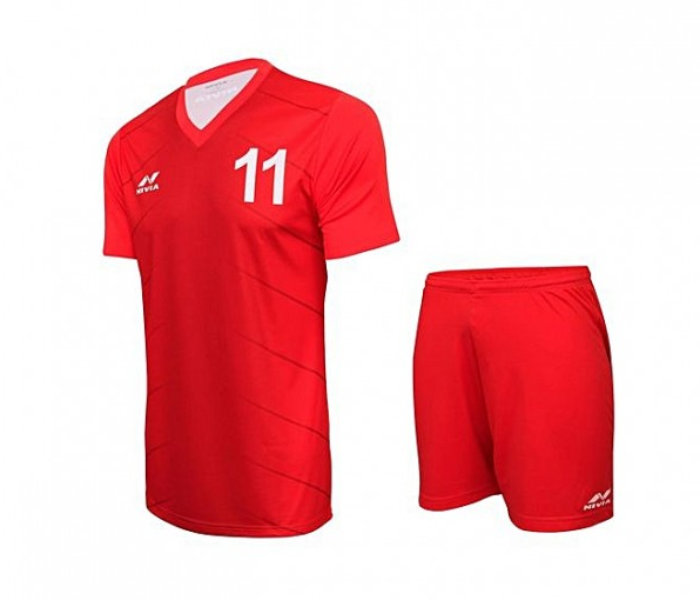 Nivia Encounter Sublimation Football Jersey Set For Mens - Red - Zoom Image