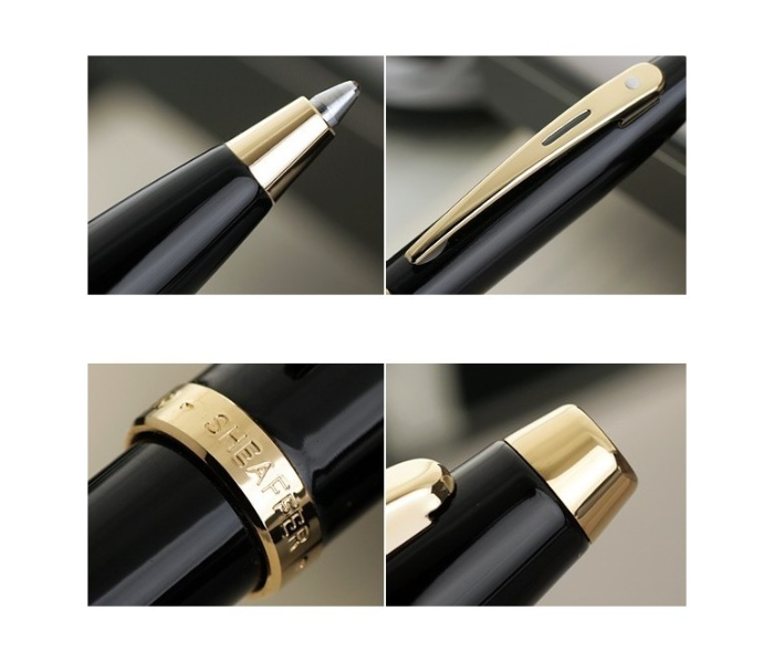 Sheaffer 100 Lacquer Ballpoint Pen with Gold Tone Appointments - Glossy Black - Zoom Image 2