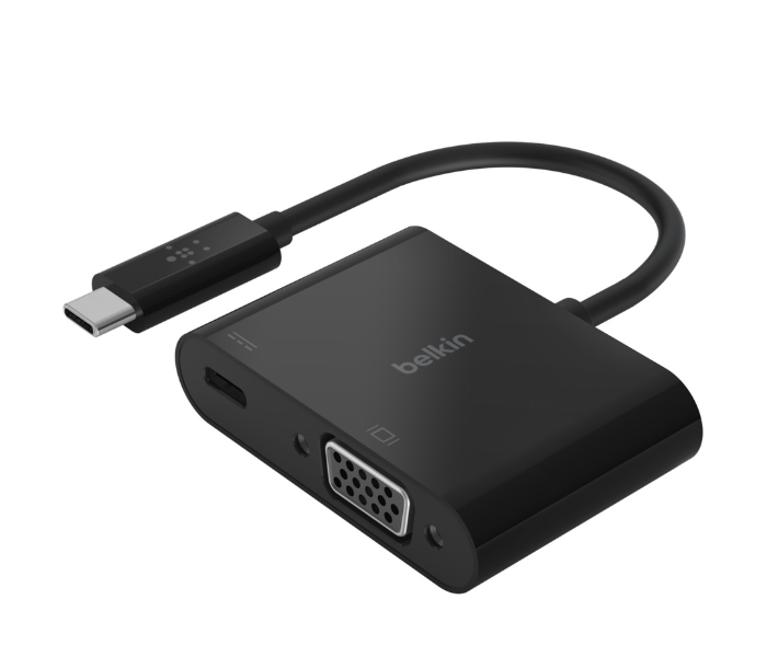 Belkin AVC001btBK USB C to VGA Plus Charge Adapter - Black - Zoom Image 1