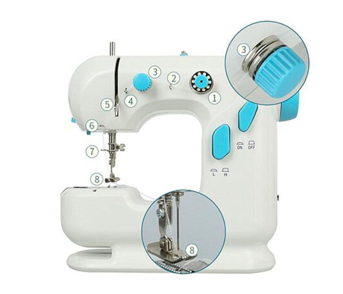 Bison YFSM-306 Multifunctional Electric Sewing Machine With LED Light Foot Pedal - White  - Zoom Image 2