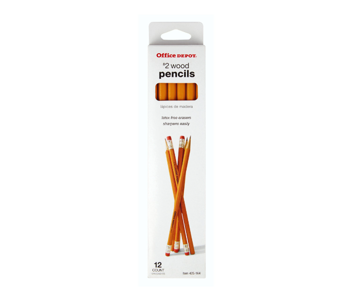 Office Depot Pack of 12 Medium Lead Wood Pencils - Zoom Image