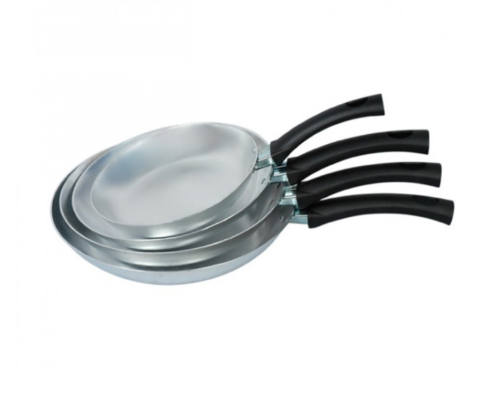 4 Piece Aluminum Fry Pan Set - Silver - Zoom Image 2