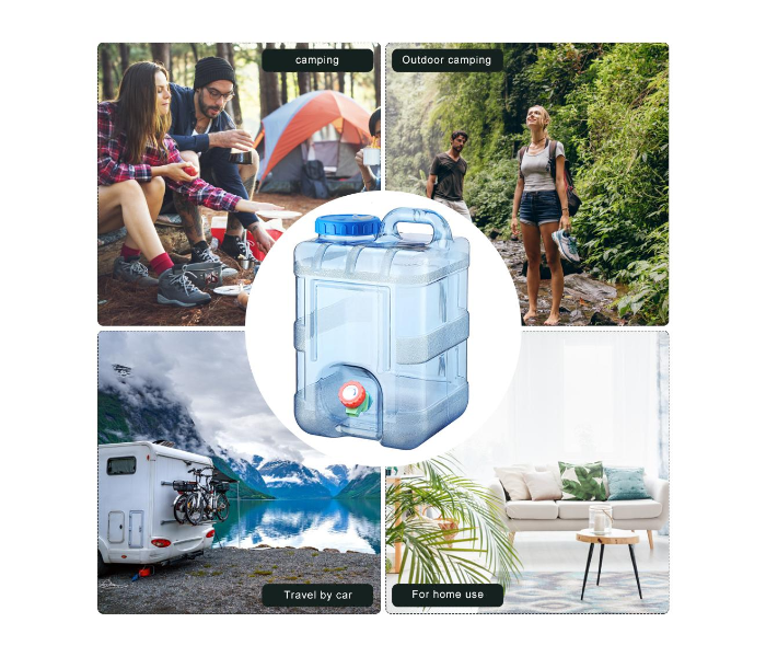 Portable 10 Litre Camping Water Container Dispenser - Blue - Zoom Image 2