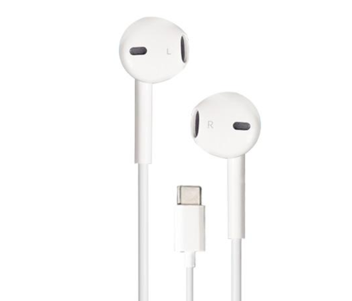 HeatZ ZE27 Stereo In Ear Earphone with Type C Connector - White - Zoom Image 1