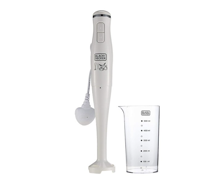 Black and Decker SB2500-B5 300W 2 Speed Stick Hand Blender with Calibrated Beaker - White - Zoom Image 1