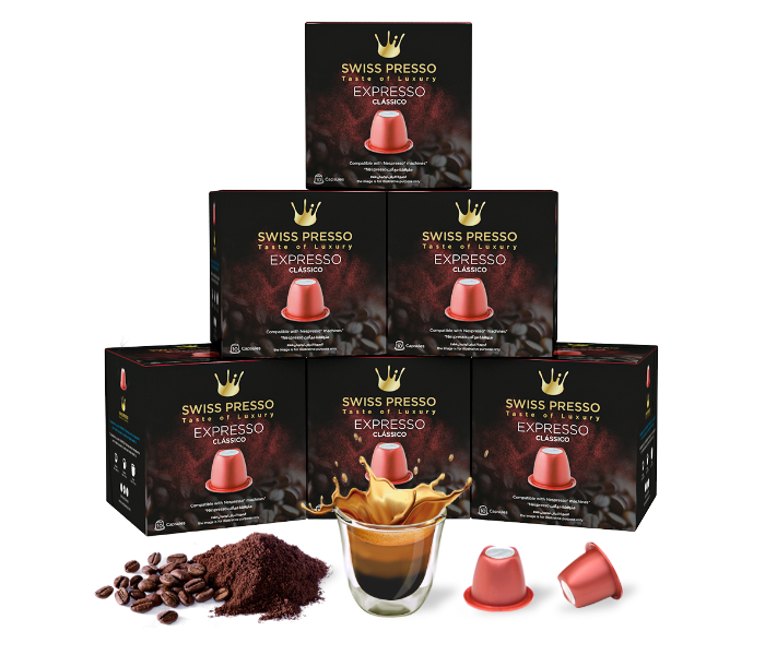 Swiss Presso 60 Expresso Capsules Compatible for Nespresso and Espresso - Zoom Image