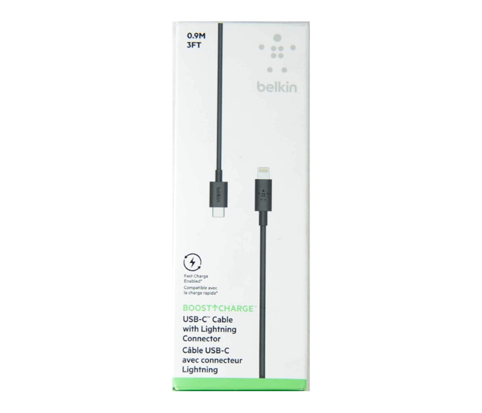 Belkin F8J239ds03-BLK Boost Charge USB-C to Lightning Cable - Black - Zoom Image 3