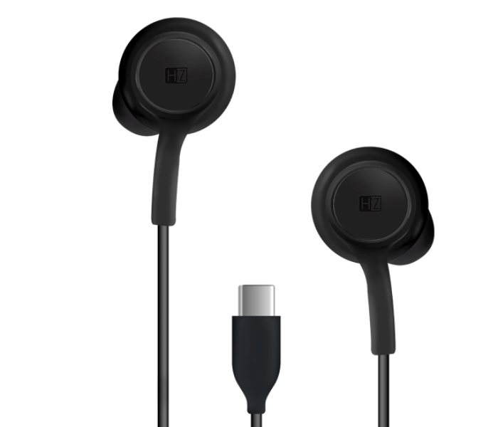 HeatZ ZE25 Stereo In Ear Earphone with Type C Connector - Black - Zoom Image 2