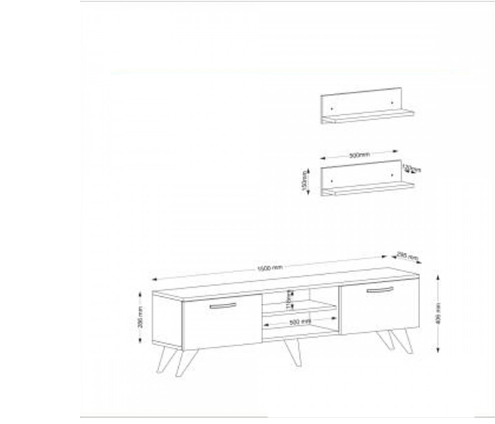 Geacles TV Bench - White And Black - Zoom Image 3