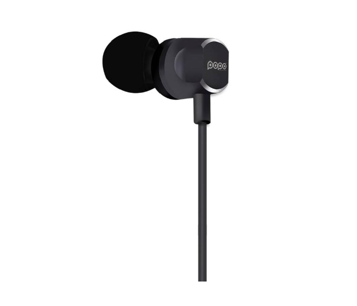 HeatZ PE26 Popo Stereo Ear Phone with 3.5mm Connector - Black - Zoom Image