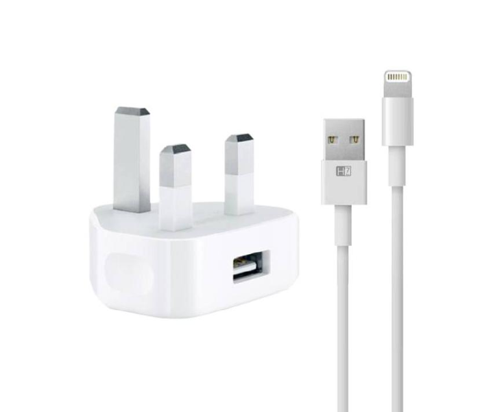 HeatZ ZA512 Single Port Fast Home Charger with Lightning Cable - White - Zoom Image 1