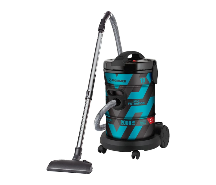 Hommer HSA211-09 2000 Watts Drum Shaped Vacuum Cleaner - Black and Blue - Zoom Image 1