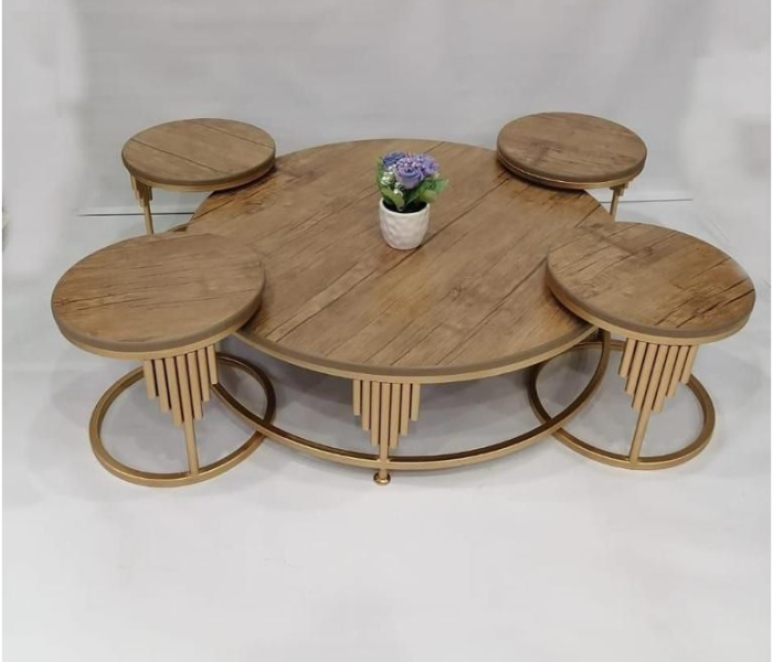 Arabic Majlis HF5G2 5 Piece Table Set - Gold - Zoom Image