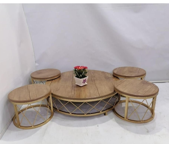 Arabic Majlis GF3J541D 5 Piece Table Set - Gold - Zoom Image