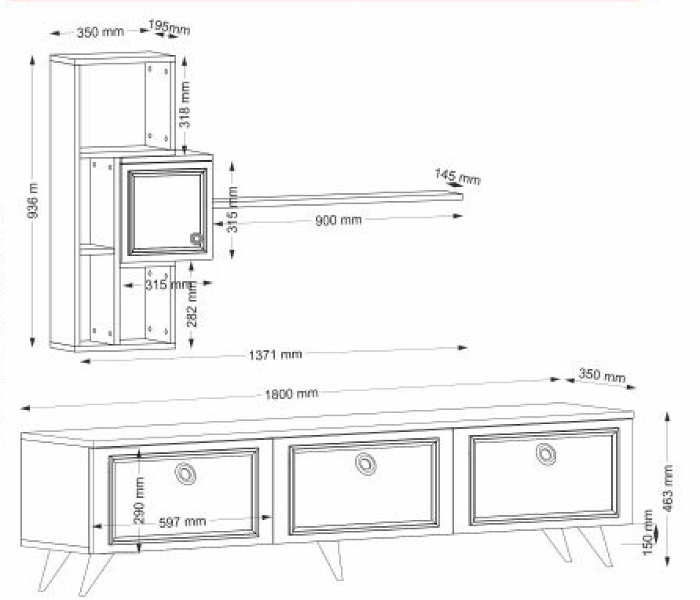 Kornelya TV Bench - White - Zoom Image 6