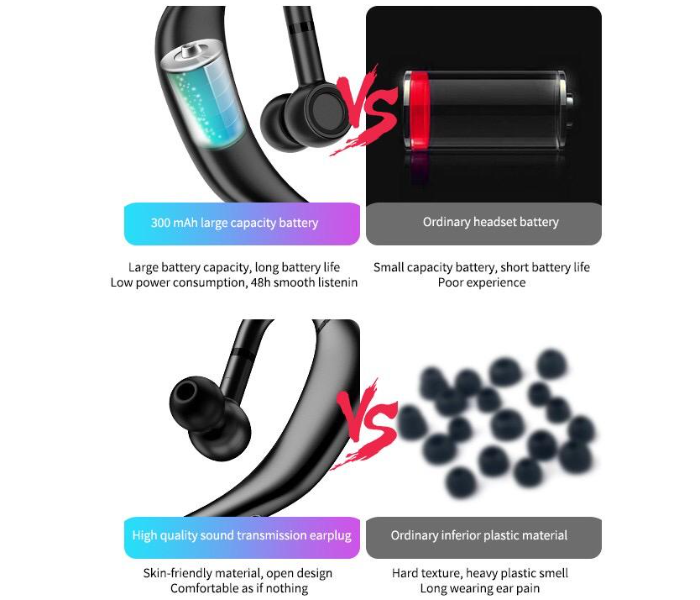 Business Single Rd09 Ear Earhook 5.0 Bluetooth Headset - Black - Zoom Image 7